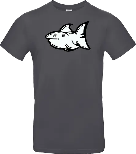 Hi the shark - Hai, fisch, shark, black, schwarz, grafik, weiß, fun, comic - Standard T-Shirt