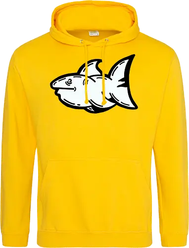 Hi the shark - Hai, fisch, shark, black, schwarz, grafik, weiß, fun, comic - Standard Hoodie