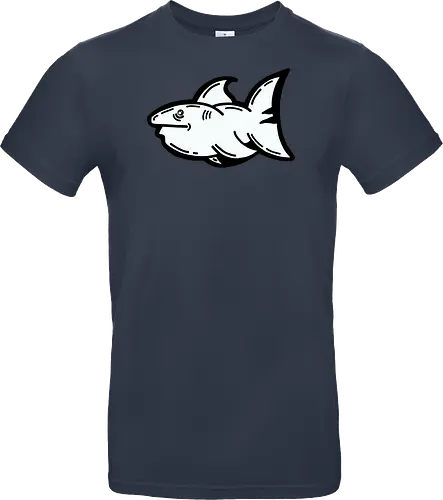 Hi the shark - Hai, fisch, shark, black, schwarz, grafik, weiß, fun, comic - Standard T-Shirt
