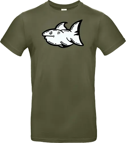 Hi the shark - Hai, fisch, shark, black, schwarz, grafik, weiß, fun, comic - Standard T-Shirt