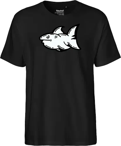 Hi the shark - Hai, fisch, shark, black, schwarz, grafik, weiß, fun, comic - Fairtrade T-Shirt