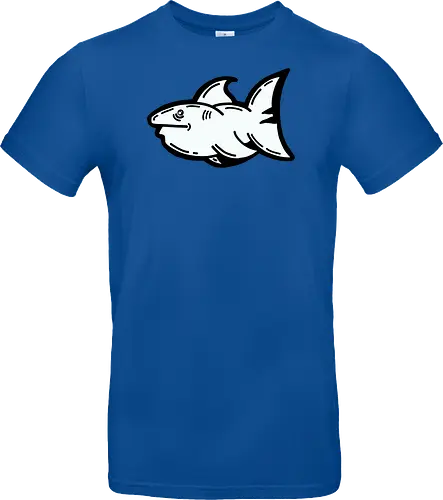 Hi the shark - Hai, fisch, shark, black, schwarz, grafik, weiß, fun, comic - Standard T-Shirt