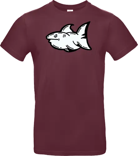 Hi the shark - Hai, fisch, shark, black, schwarz, grafik, weiß, fun, comic - Standard T-Shirt