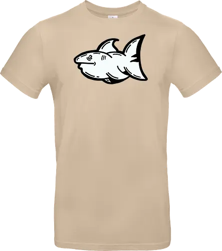 Hi the shark - Hai, fisch, shark, black, schwarz, grafik, weiß, fun, comic - Standard T-Shirt