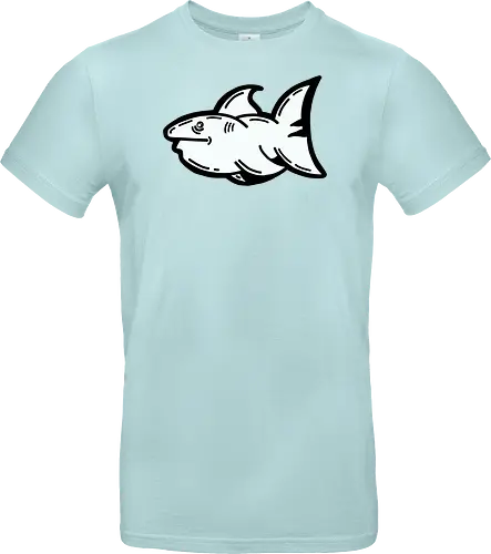 Hi the shark - Hai, fisch, shark, black, schwarz, grafik, weiß, fun, comic - Standard T-Shirt