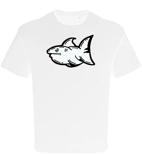 Hi the shark - Hai, fisch, shark, black, schwarz, grafik, weiß, fun, comic - Oversize T-Shirt
