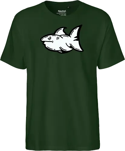 Hi the shark - Hai, fisch, shark, black, schwarz, grafik, weiß, fun, comic - Fairtrade T-Shirt