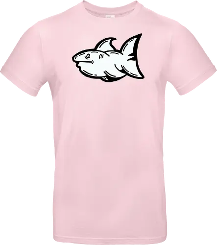 Hi the shark - Hai, fisch, shark, black, schwarz, grafik, weiß, fun, comic - Standard T-Shirt