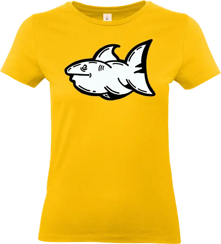 Hi the shark - Hai, fisch, shark, black, schwarz, grafik, weiß, fun, comic - Standard T-Shirt (Frauen)