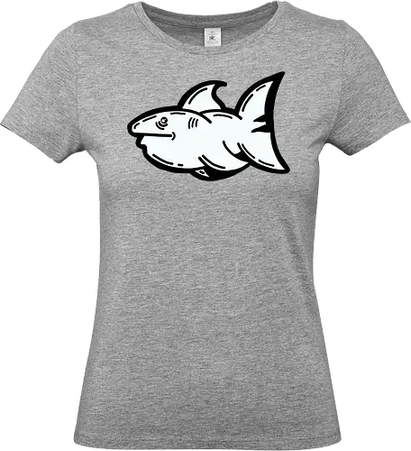 Hi the shark - Hai, fisch, shark, black, schwarz, grafik, weiß, fun, comic - Standard T-Shirt (Frauen)