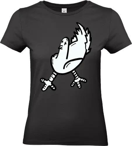 Taube tod - Vogel, taube, glück, comic, schwarz, weiß, grafik, cartoon - Standard T-Shirt (Frauen)