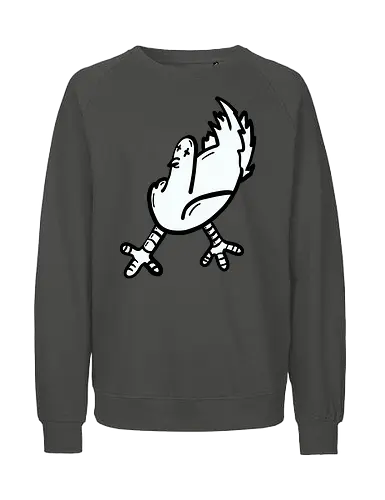 Taube tod - Vogel, taube, glück, comic, schwarz, weiß, grafik, cartoon - Fairtrade Sweatshirt