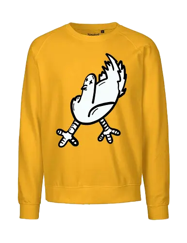 Taube tod - Vogel, taube, glück, comic, schwarz, weiß, grafik, cartoon - Fairtrade Sweatshirt