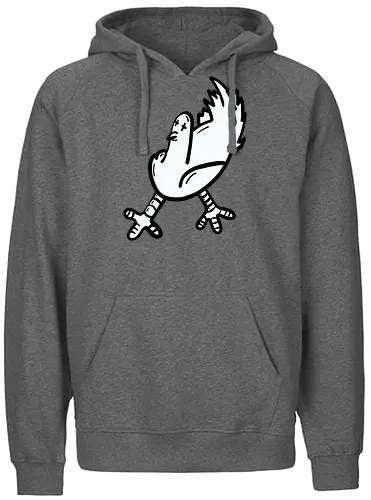 Taube tod - Vogel, taube, glück, comic, schwarz, weiß, grafik, cartoon - Fairtrade Hoodie