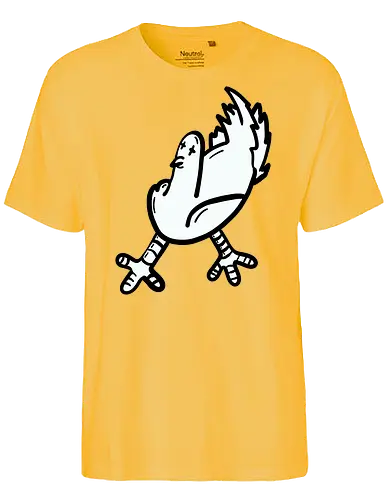 Taube tod - Vogel, taube, glück, comic, schwarz, weiß, grafik, cartoon - Fairtrade T-Shirt
