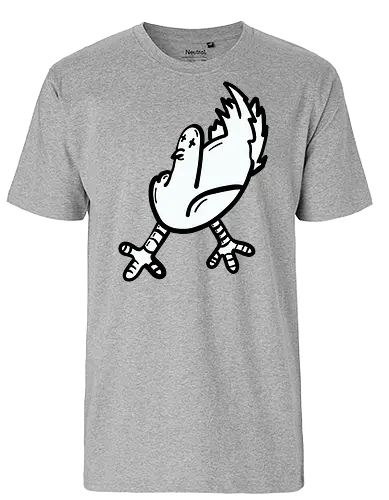Taube tod - Vogel, taube, glück, comic, schwarz, weiß, grafik, cartoon - Fairtrade T-Shirt