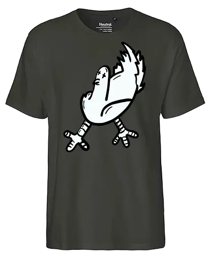 Taube tod - Vogel, taube, glück, comic, schwarz, weiß, grafik, cartoon - Fairtrade T-Shirt