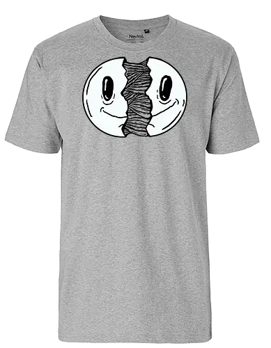 Smile open - Smile, smil, open, fun, comic, carton, humor, schwarz, weiß, grussel - Fairtrade T-Shirt