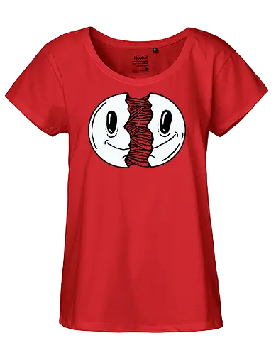 Smile open - Smile, smil, open, fun, comic, carton, humor, schwarz, weiß, grussel - Fairtrade Girl Shirt