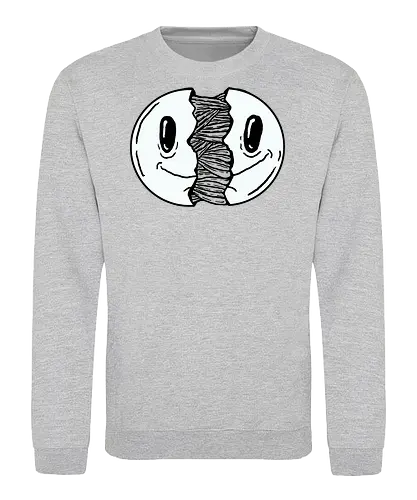 Smile open - Smile, smil, open, fun, comic, carton, humor, schwarz, weiß, grussel - Sweatshirt