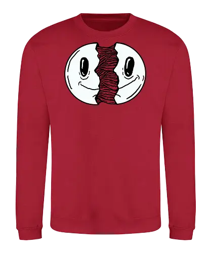 Smile open - Smile, smil, open, fun, comic, carton, humor, schwarz, weiß, grussel - Sweatshirt