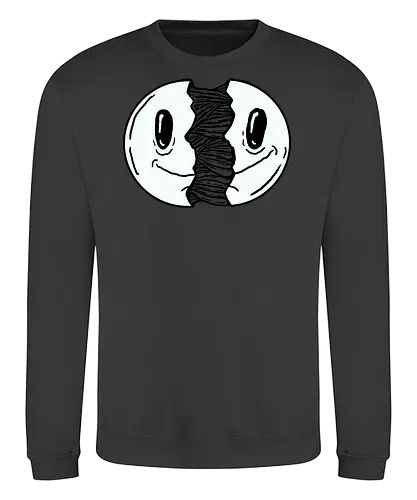 Smile open - Smile, smil, open, fun, comic, carton, humor, schwarz, weiß, grussel - Sweatshirt