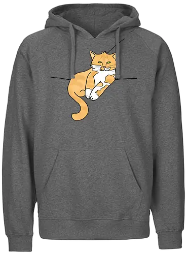 Barnabas - Katze, Cat, Tier, Haustier, pet, süß, cute, Comic, Cartoon, weiß, schlaf, sleep, müde, tired, orange, fuchs, Moustache, Bart - Fairtrade Hoodie