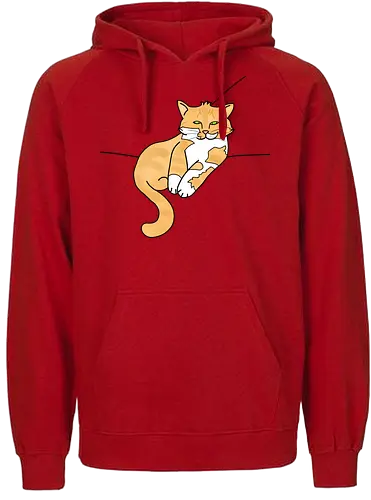 Barnabas - Katze, Cat, Tier, Haustier, pet, süß, cute, Comic, Cartoon, weiß, schlaf, sleep, müde, tired, orange, fuchs, Moustache, Bart - Fairtrade Hoodie