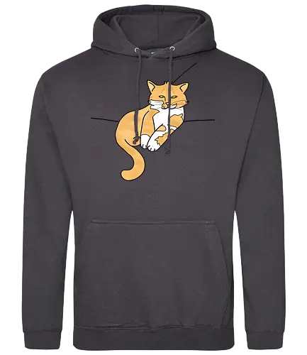Barnabas - Katze, Cat, Tier, Haustier, pet, süß, cute, Comic, Cartoon, weiß, schlaf, sleep, müde, tired, orange, fuchs, Moustache, Bart - Standard Hoodie