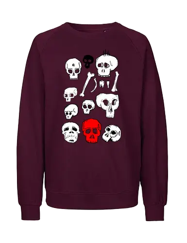 SCHÄDEL - Schädel, skull, todenkopf, tod, fun, ilustration, comic, art - Fairtrade Sweatshirt