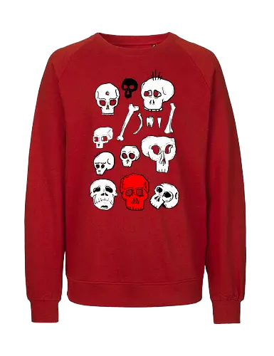 SCHÄDEL - Schädel, skull, todenkopf, tod, fun, ilustration, comic, art - Fairtrade Sweatshirt
