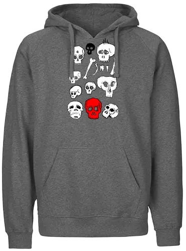 SCHÄDEL - Schädel, skull, todenkopf, tod, fun, ilustration, comic, art - Fairtrade Hoodie