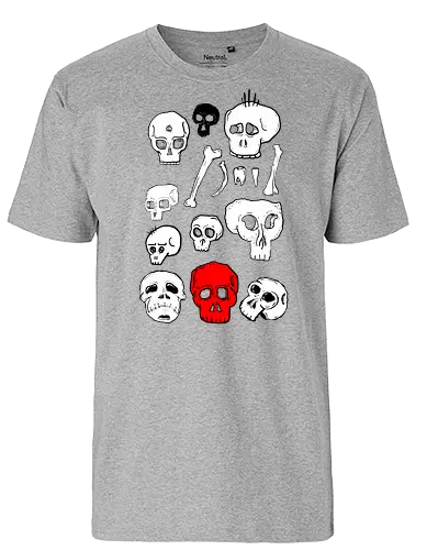 SCHÄDEL - Schädel, skull, todenkopf, tod, fun, ilustration, comic, art - Fairtrade T-Shirt
