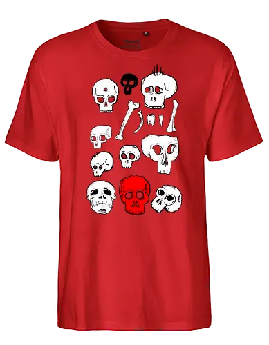 SCHÄDEL - Schädel, skull, todenkopf, tod, fun, ilustration, comic, art - Fairtrade T-Shirt