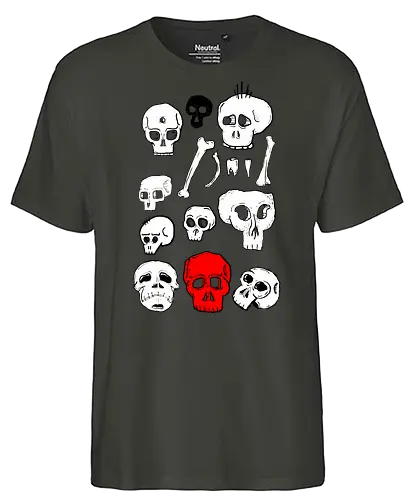 SCHÄDEL - Schädel, skull, todenkopf, tod, fun, ilustration, comic, art - Fairtrade T-Shirt