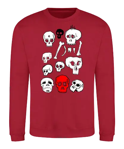 SCHÄDEL - Schädel, skull, todenkopf, tod, fun, ilustration, comic, art - Sweatshirt