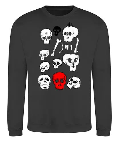 SCHÄDEL - Schädel, skull, todenkopf, tod, fun, ilustration, comic, art - Sweatshirt