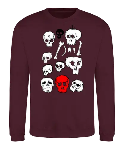SCHÄDEL - Schädel, skull, todenkopf, tod, fun, ilustration, comic, art - Sweatshirt