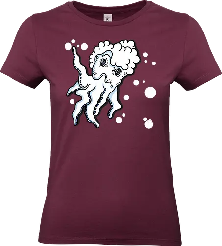 Tintenfisch - Tintenfisch, Fisch, Fun, Art, comic, Ilustration, Schwarz, weiß, komisch - Standard T-Shirt (Frauen)