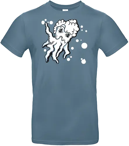Tintenfisch - Tintenfisch, Fisch, Fun, Art, comic, Ilustration, Schwarz, weiß, komisch - Standard T-Shirt