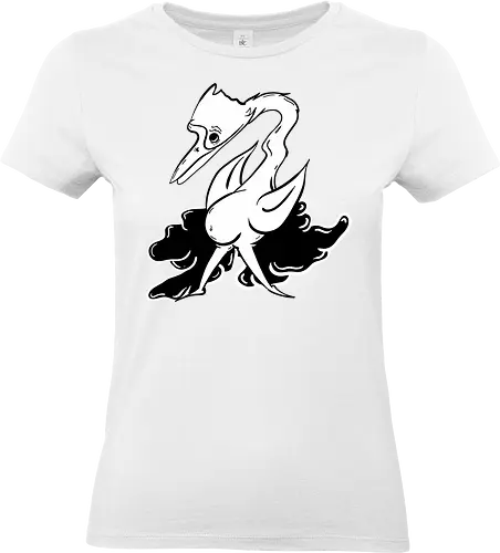 Vogel cosy - Vogel, fun, ilustration, comic, schwarz, weiß, style, weird, seltsam - Standard T-Shirt (Frauen)