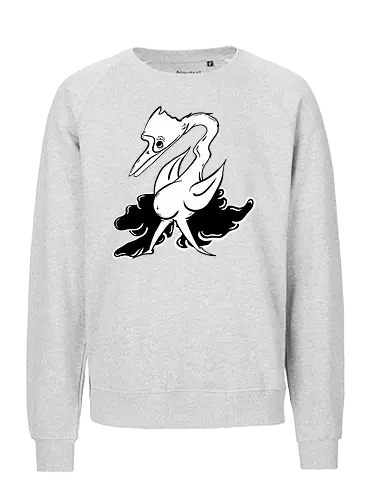 Vogel cosy - Vogel, fun, ilustration, comic, schwarz, weiß, style, weird, seltsam - Fairtrade Sweatshirt