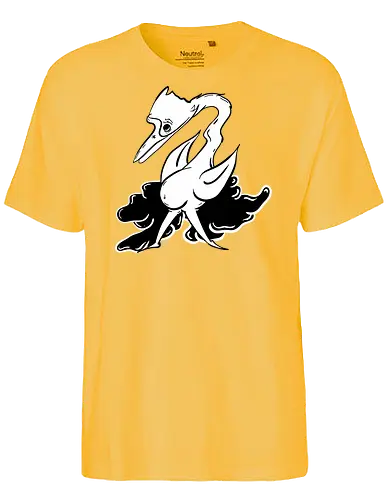 Vogel cosy - Vogel, fun, ilustration, comic, schwarz, weiß, style, weird, seltsam - Fairtrade T-Shirt