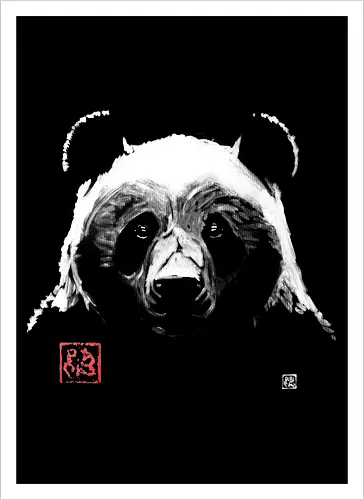 panda - panda, sumie, japan - Kunstdruck