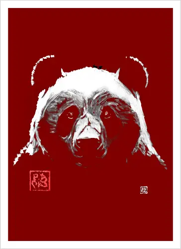 panda - panda, sumie, japan - Kunstdruck