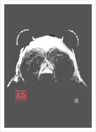panda - panda, sumie, japan - Kunstdruck