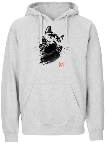 chat - cat, sumie, japan - Fairtrade Hoodie