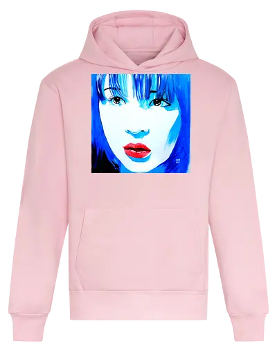  noriko blue - noriko, sumie, japan, woman - Heavyweight Hoodie
