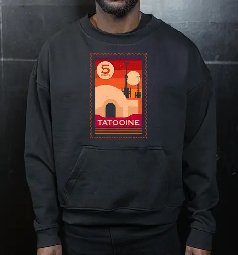 Twin Suns Retro Postage Stamp