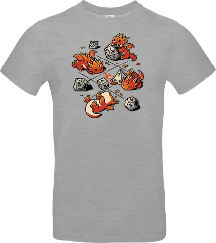 Tiny Dragons Party - dragons, cute, d20 dice, dm, Pen and Paper, dungeon master, fantasy, funny, gamer, geek, kawaii, nerdy, roll, rpg gamer, tabletop gaming - Standard T-Shirt